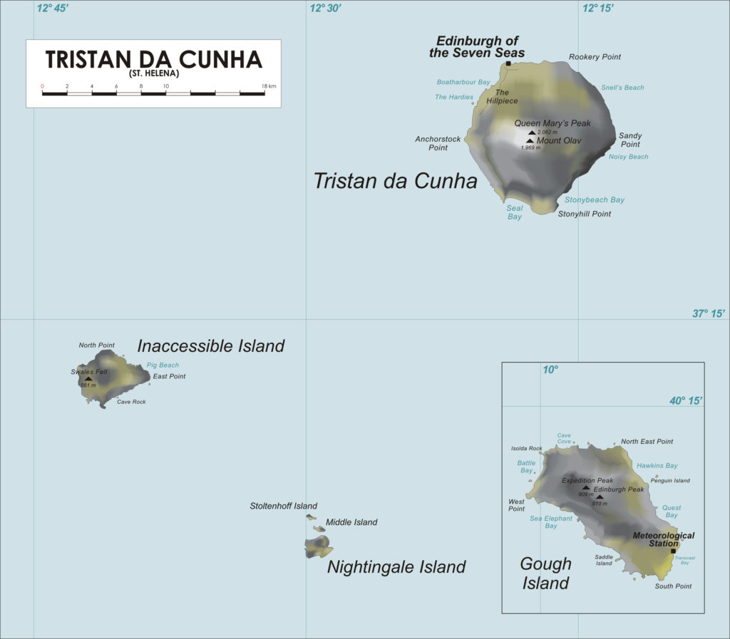 Carte de Tristan da Cunha