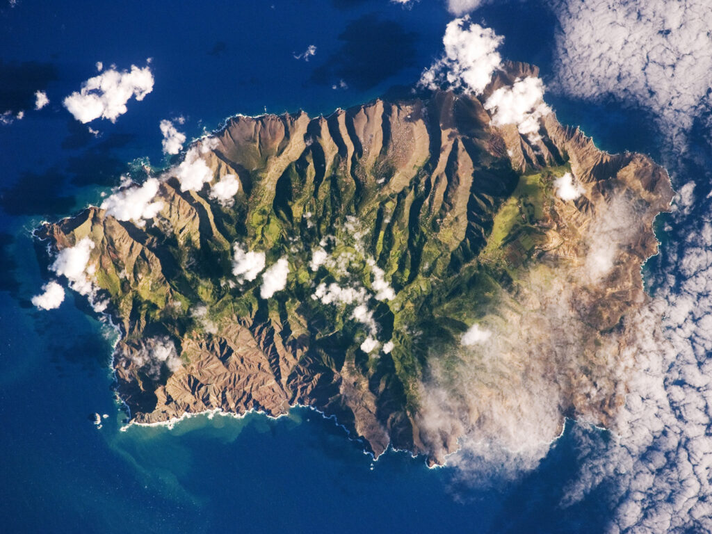 Photo de l'île de Sainte Hélène depuis l'espace