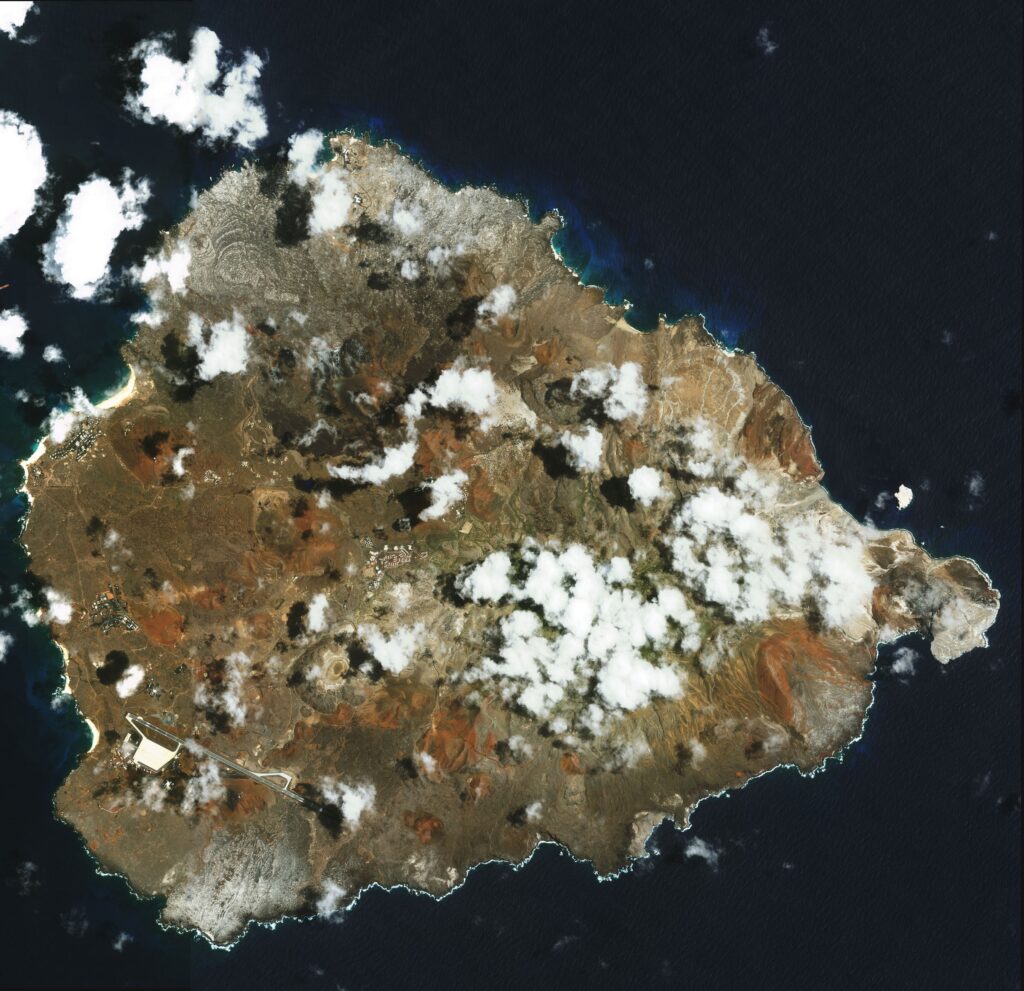 Image satellite de l'île de l'Ascension