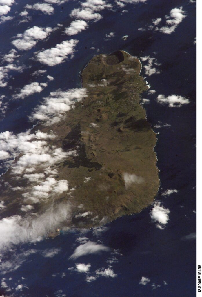 Vue de l'île de Pâques depuis l'espace