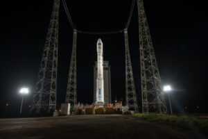 Fusée Vega au lancement du satellite Sentinel-2 au Centre spatial guyanais (CSG).