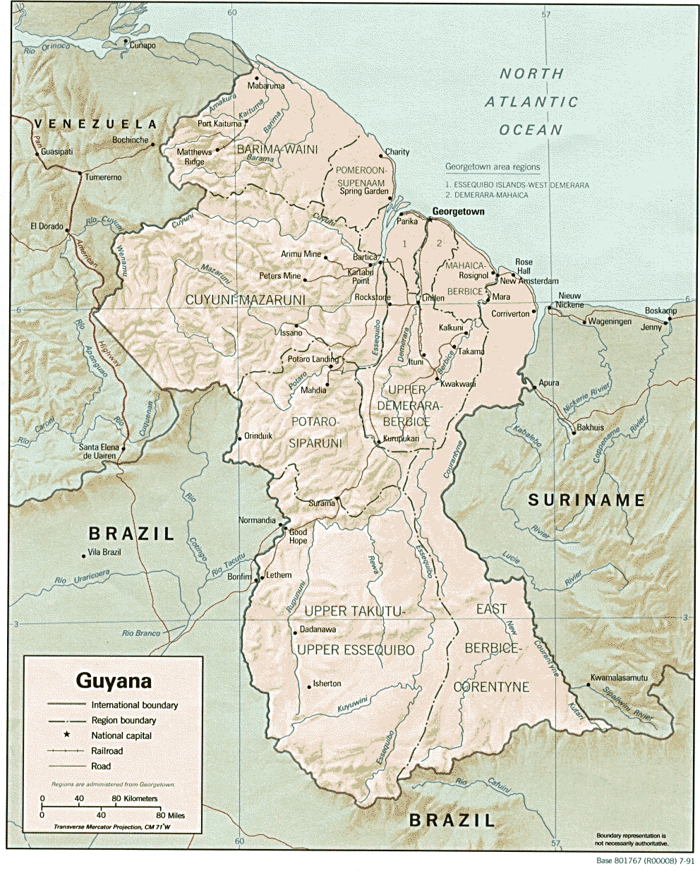 Carte du Guyana