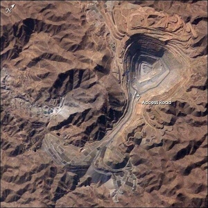 Image satellite de la mine de Toquepala au Pérou