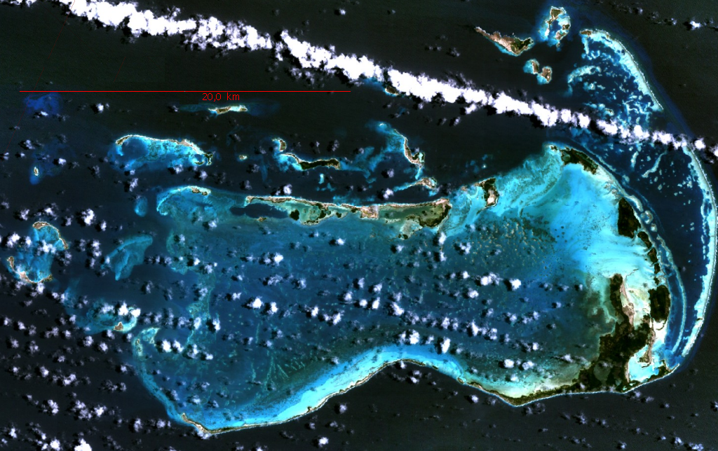 Image satellite de l'archipel de Los Roques
