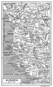 Carte de l'Albanie de John Bartholomew & Co. 1906.