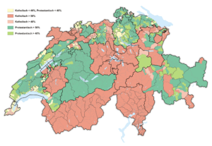 Carte des religions en Suisse