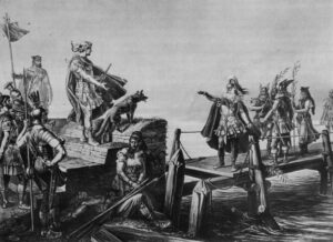 César et Divico sur la Saône, peinture de Karl Jauslin