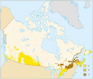 Carte du bilinguisme au Canada