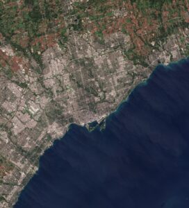 Image satellite d'une partie de la région du Grand Toronto