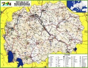 Carte de la Macédoine du Nord
