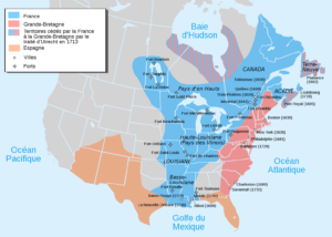 Revendications territoriales en Amérique du Nord en 1750