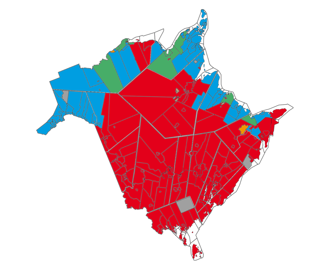 Carte linguistique du Nouveau-Brunswick