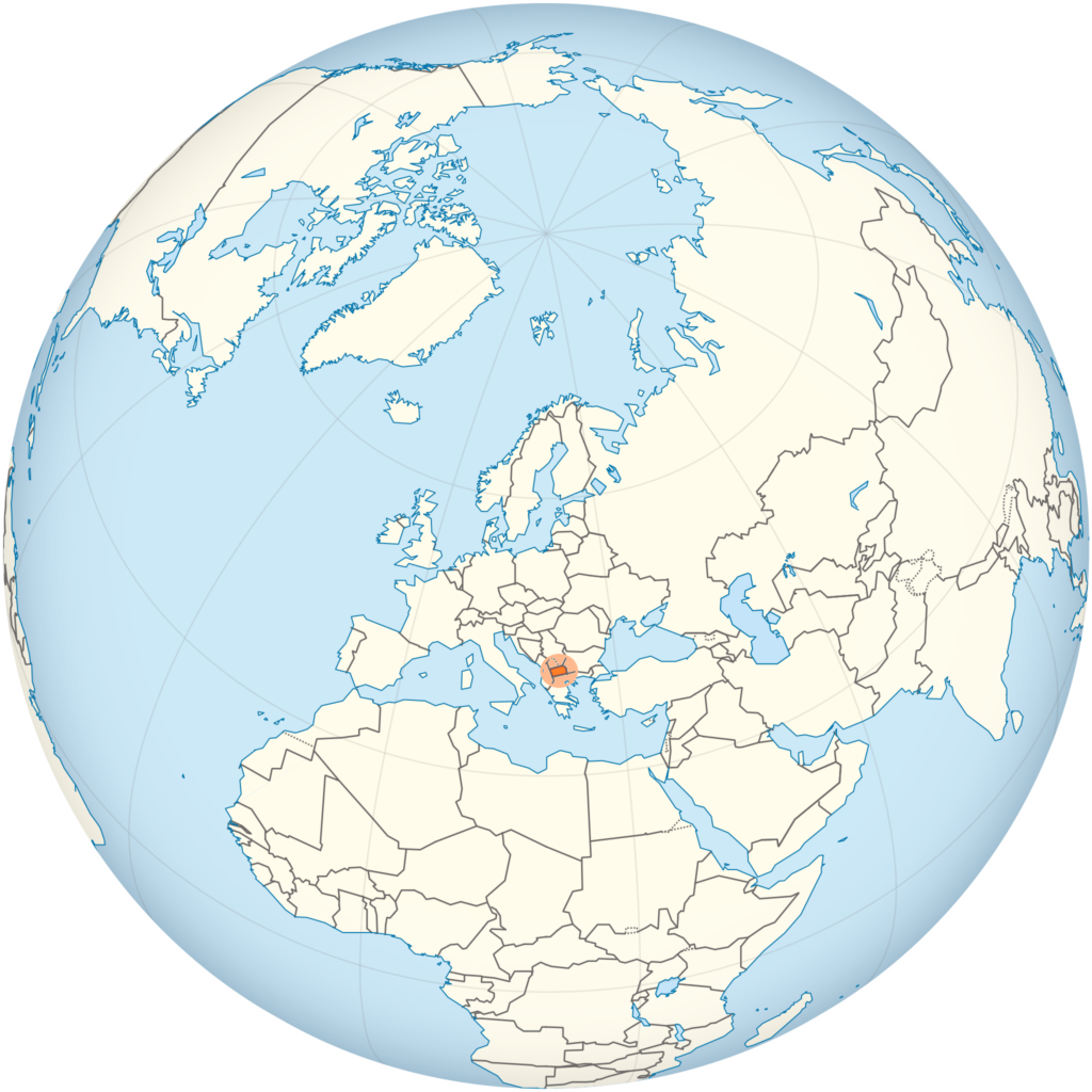 Carte de localisation de la Macédoine du Nord