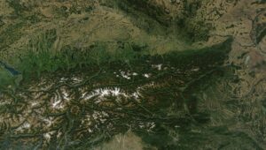 Image satellite de l’Autriche.