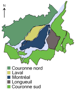 Carte du Grand Montréal.