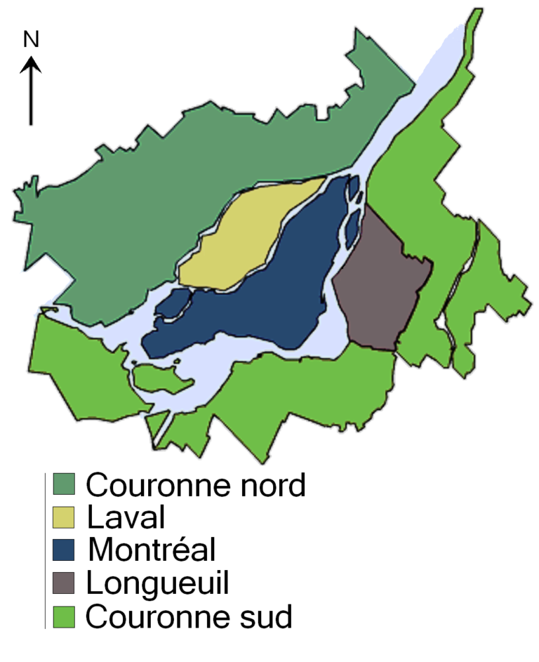 Carte De La Région Métropolitaine De Montréal