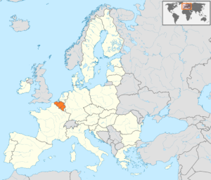 Carte de localisation de la Belgique en Europe de l'Ouest.