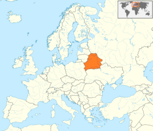 Carte de localisation de la Biélorussie en Europe orientale.
