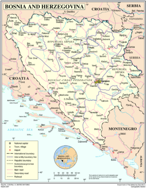 Carte de la Bosnie-Herzégovine