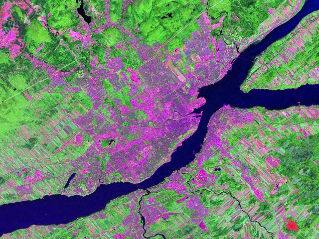 Image satellite de la ville de Québec
