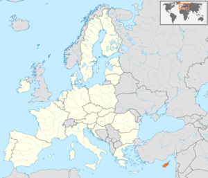 Carte de localisation de Chypre par rapport à l'Europe.