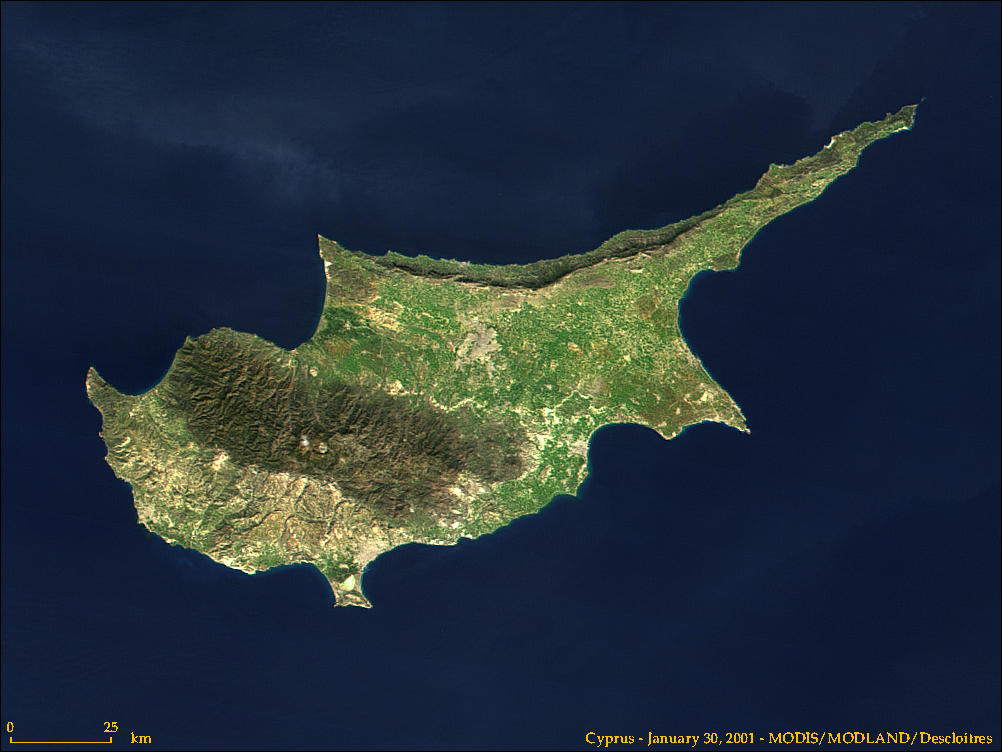 Image satellite de Chypre