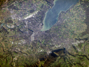 Image satellite de Genève, Suisse