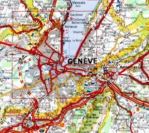 Carte routière d’accès à Genève