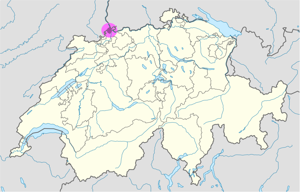 Carte de localisation de Bâle.