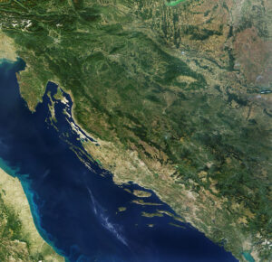 Image satellite de la Croatie.