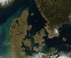 Le Danemark le 15 mars 2002 depuis l'espace.