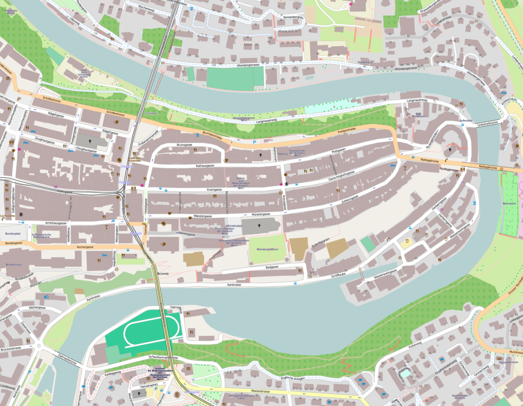 Carte du centre historique de Berne