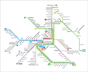 Carte du réseau express régional bernois
