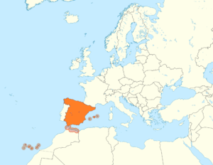 Carte de localisation de l'Espagne en Europe.