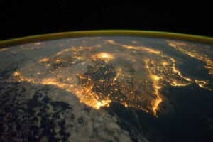 Lumières nocturnes des villes d’Espagne et du Portugal
