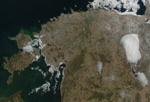 Image satellite de l'Estonie.