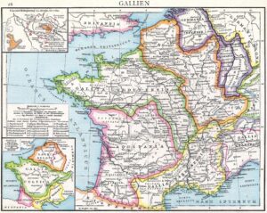 Ancienne carte historique de la Gaule