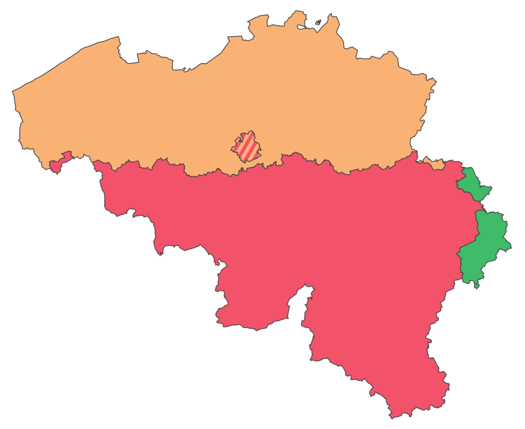 Carte des Communautés de Belgique