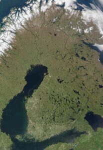 Image satellite de la Finlande.