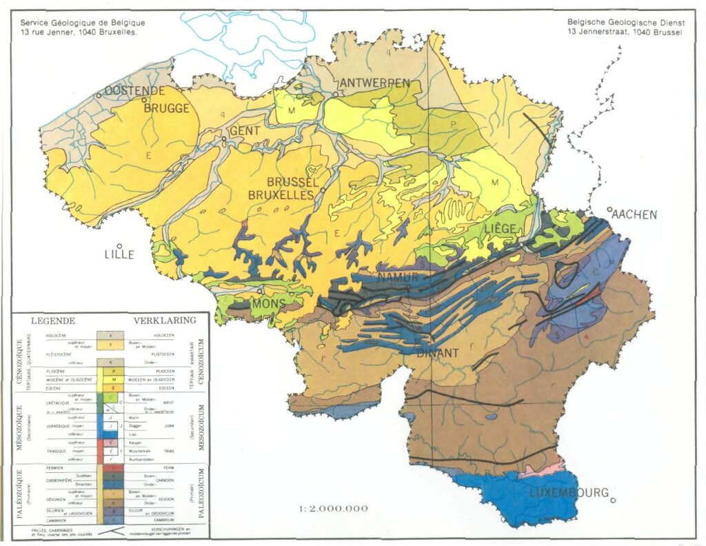 Carte géologique de la Belgique