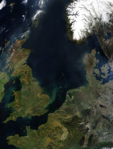 Une partie de l'Europe occidentale et septentrionale vue depuis l'espace