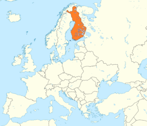 Carte de localisation de la Finlande en Europe.