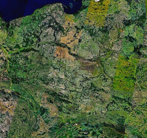Image satellite de la Pologne.