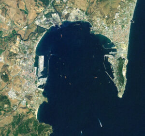 Image satellite de la baie de Gibraltar