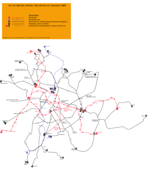 Plan du système de tramway de Bruxelles