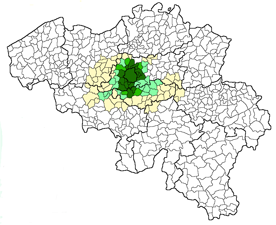 Carte de l'agglomération de Bruxelles