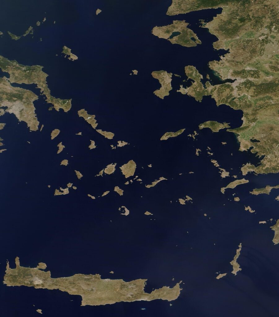 Image satellite de la mer Égée orientale