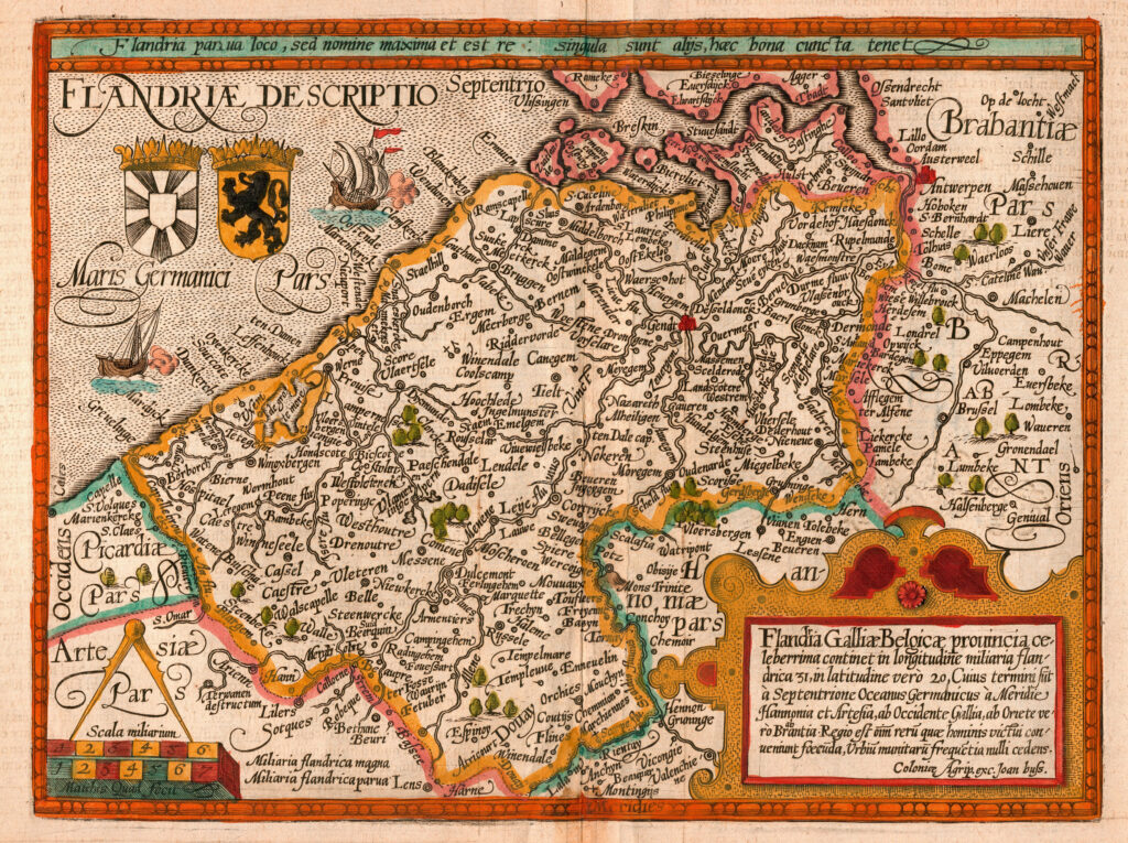 Carte du comté de Flandre par Matthias Quad.