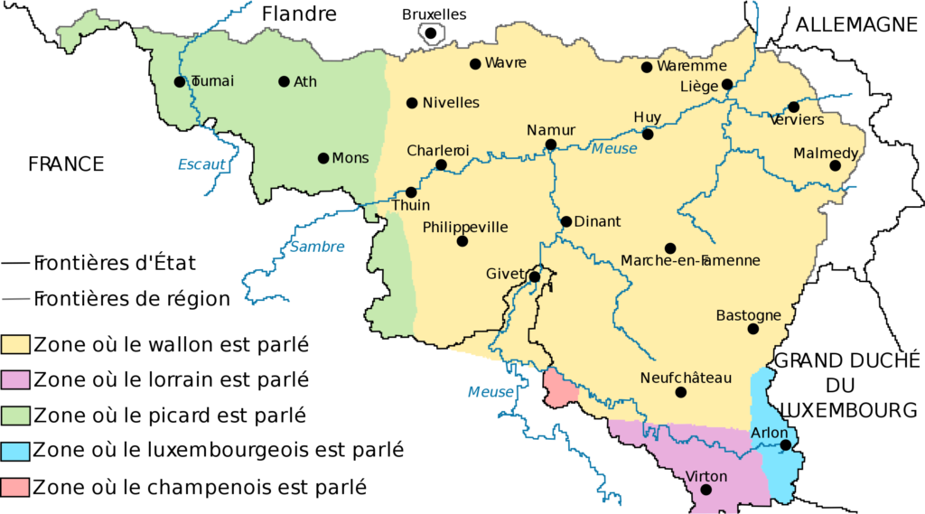 Carte linguistique de la Wallonie
