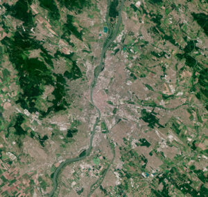 Image satellite de Budapest.